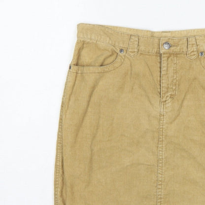 Divided by H&M Women Beige UK 12 Corduroy Pencil Mini Skirt Pockets