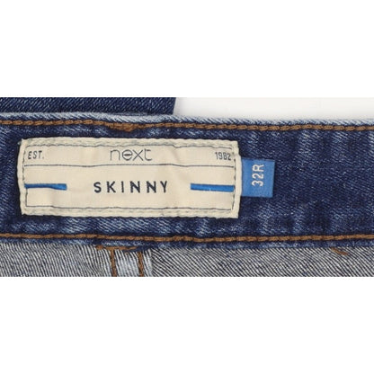 Next Men's Blue W32 L31 Skinny Distressed Stretch Denim Jeans