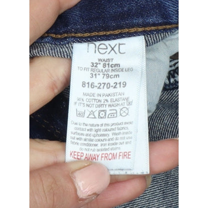 Next Men's Blue W32 L31 Skinny Distressed Stretch Denim Jeans