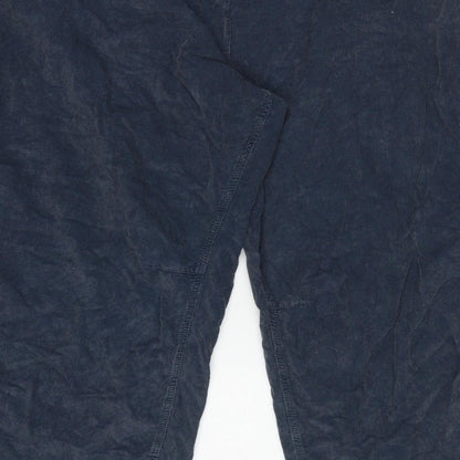 Next Women Blue Corduroy Capri Tapered Trousers UK 26 Regular