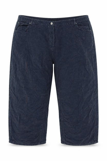 Next Women Blue Corduroy Capri Tapered Trousers UK 26 Regular