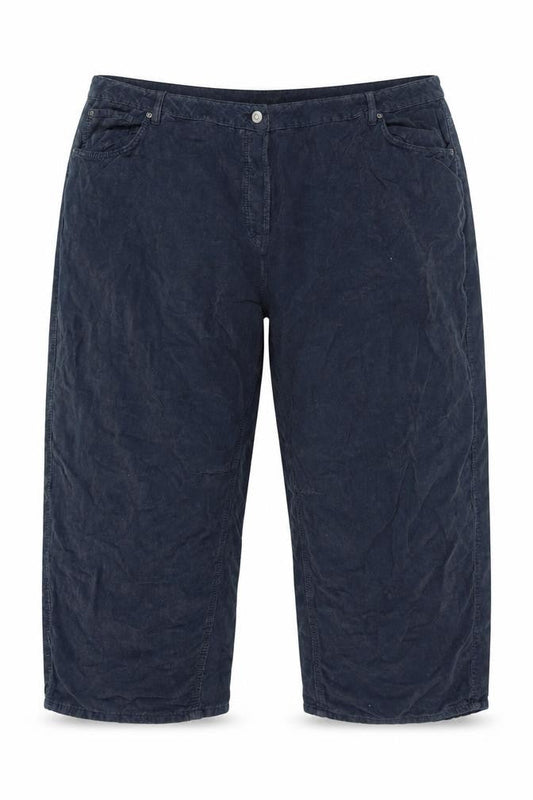 Next Women Blue Corduroy Capri Tapered Trousers UK 26 Regular