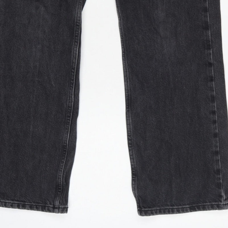 Topshop Women Black High Rise Straight Jeans UK 12 W30 L28