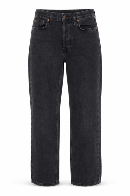 Topshop Women Black High Rise Straight Jeans UK 12 W30 L28