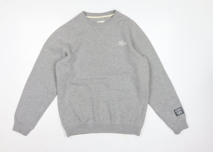 Animal Men’s Grey S Pullover Crew Neck Embroidered Logo Sweatshirt