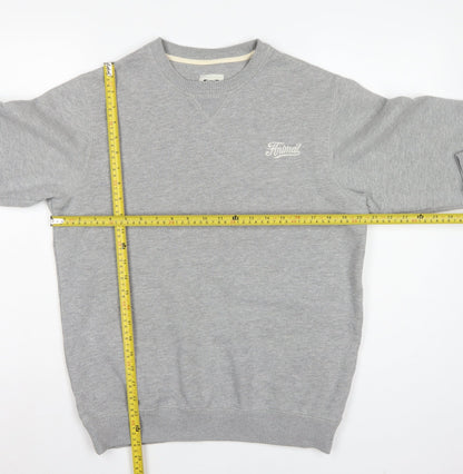Animal Men’s Grey S Pullover Crew Neck Embroidered Logo Sweatshirt