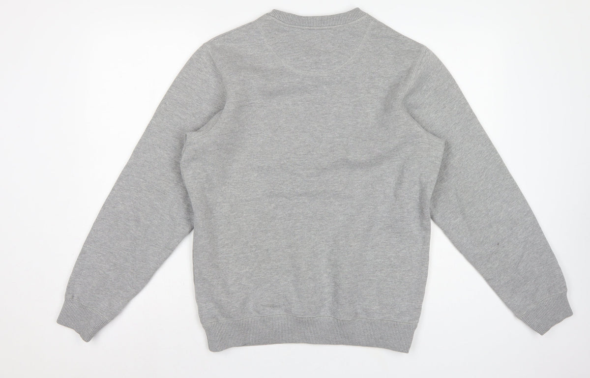 Animal Men’s Grey S Pullover Crew Neck Embroidered Logo Sweatshirt