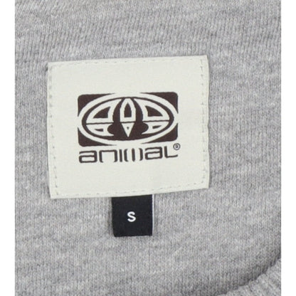Animal Men’s Grey S Pullover Crew Neck Embroidered Logo Sweatshirt