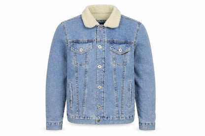 Zara Man Men's Blue M Sherpa Lined Denim Button Jacket