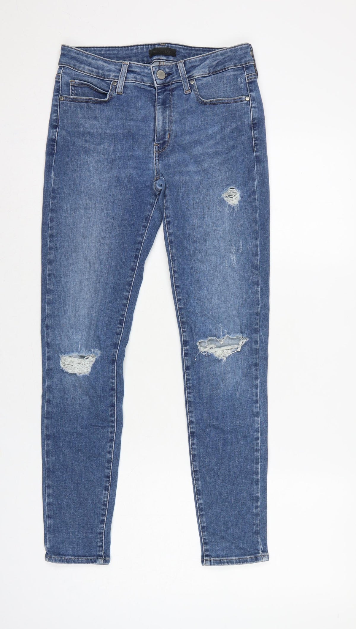 UNIQLO Women’s Blue UK 10 Skinny Distressed Stretch Jeans W27