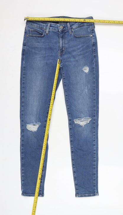 UNIQLO Women’s Blue UK 10 Skinny Distressed Stretch Jeans W27