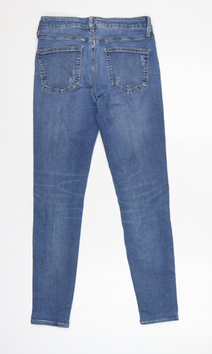 UNIQLO Women’s Blue UK 10 Skinny Distressed Stretch Jeans W27