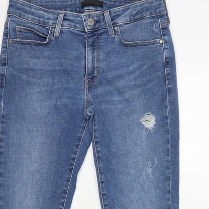 UNIQLO Women’s Blue UK 10 Skinny Distressed Stretch Jeans W27