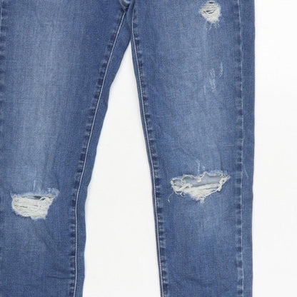 UNIQLO Women’s Blue UK 10 Skinny Distressed Stretch Jeans W27