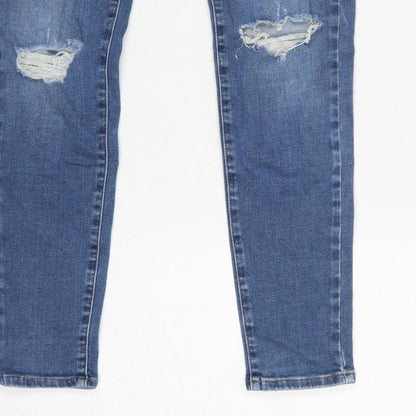 UNIQLO Women’s Blue UK 10 Skinny Distressed Stretch Jeans W27