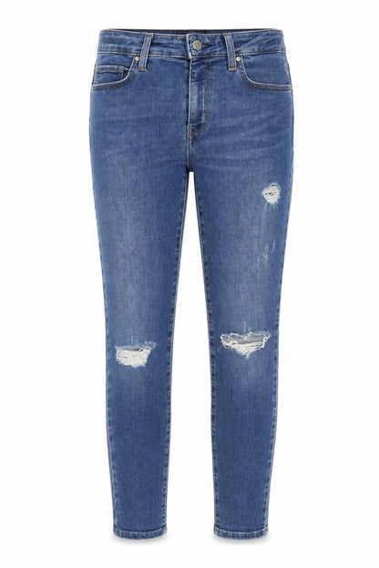 UNIQLO Women’s Blue UK 10 Skinny Distressed Stretch Jeans W27