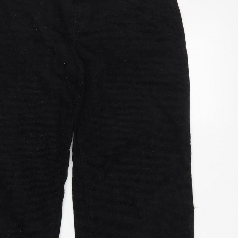 H&M Divided Women’s Black UK 8 Corduroy Wide-Leg Trousers