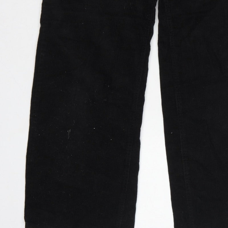 H&M Divided Women’s Black UK 8 Corduroy Wide-Leg Trousers