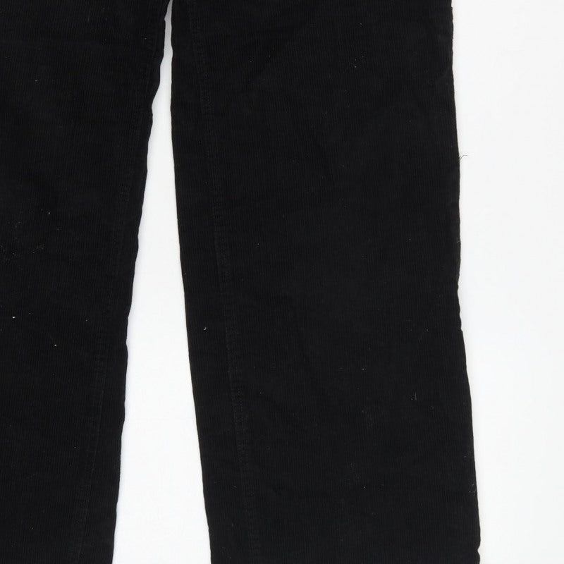 H&M Divided Women’s Black UK 8 Corduroy Wide-Leg Trousers