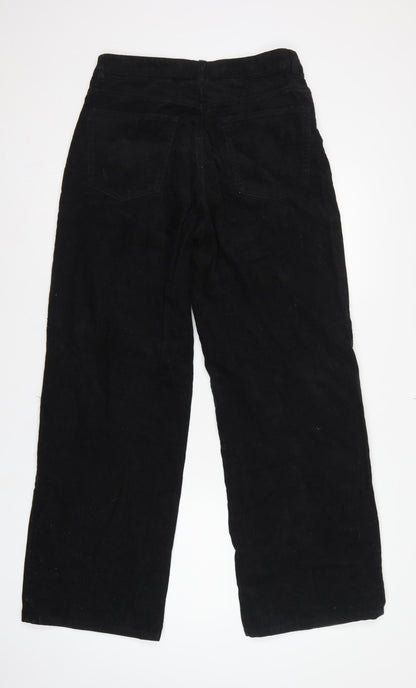 H&M Divided Women’s Black UK 8 Corduroy Wide-Leg Trousers