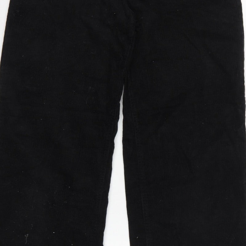 H&M Divided Women’s Black UK 8 Corduroy Wide-Leg Trousers