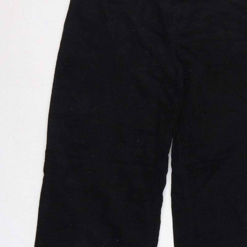 H&M Divided Women’s Black UK 8 Corduroy Wide-Leg Trousers