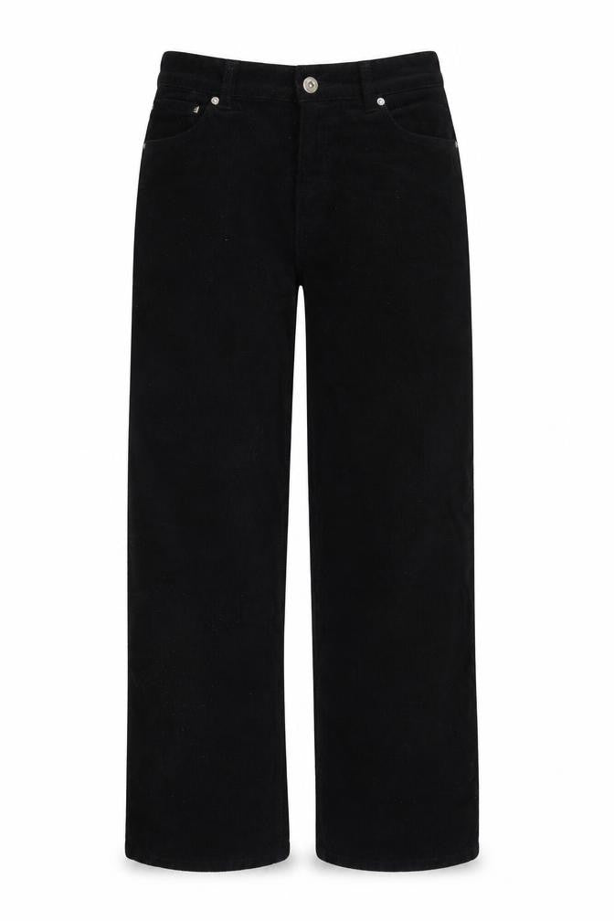 H&M Divided Women’s Black UK 8 Corduroy Wide-Leg Trousers
