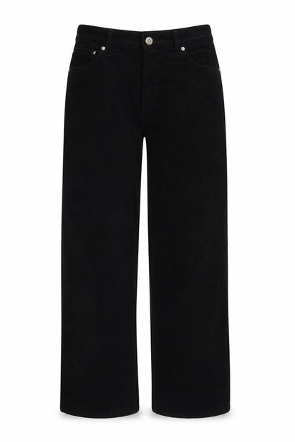 H&M Divided Women’s Black UK 8 Corduroy Wide-Leg Trousers