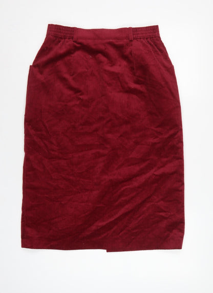 Lucia Women Red Corduroy Pencil Skirt UK 14 Knee Length
