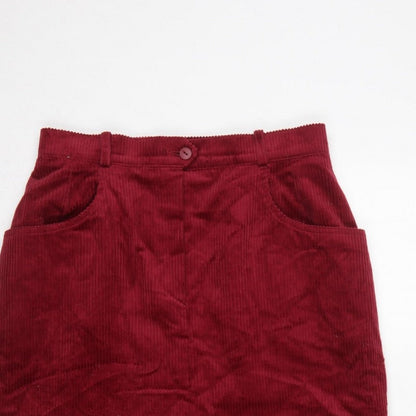 Lucia Women Red Corduroy Pencil Skirt UK 14 Knee Length