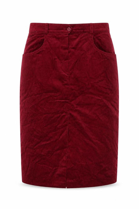 Lucia Women Red Corduroy Pencil Skirt UK 14 Knee Length