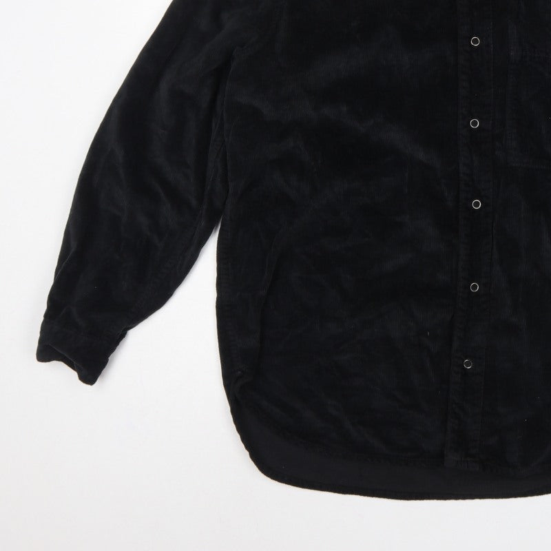 Zara Men's Black S Relaxed Fit Corduroy Long Sleeve Button-Up Shirt