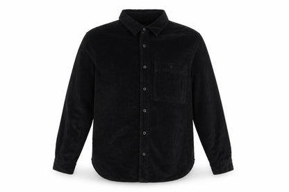 Zara Men's Black S Relaxed Fit Corduroy Long Sleeve Button-Up Shirt