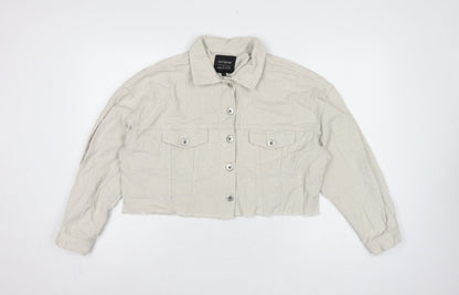 Cotton On Women’s Ivory UK 12 Cropped Corduroy Button Jacket