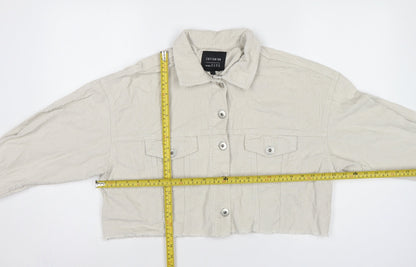 Cotton On Women’s Ivory UK 12 Cropped Corduroy Button Jacket
