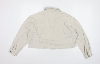 Cotton On Women’s Ivory UK 12 Cropped Corduroy Button Jacket