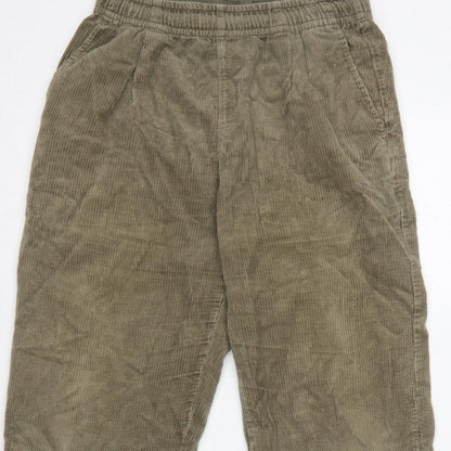 Uniqlo Women's Green S Corduroy Elastic Waist Tapered Trousers
