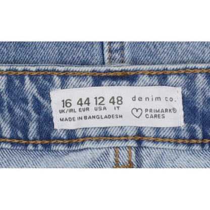 Primark Women Blue UK 16 High Rise Denim Mini Pencil Skirt Pockets