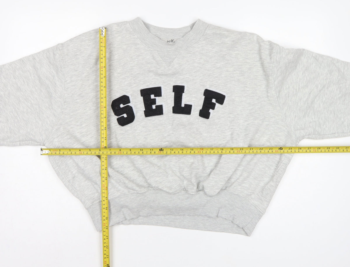 Next Women Grey S Pullover Sweatshirt Self Logo Crew Neck