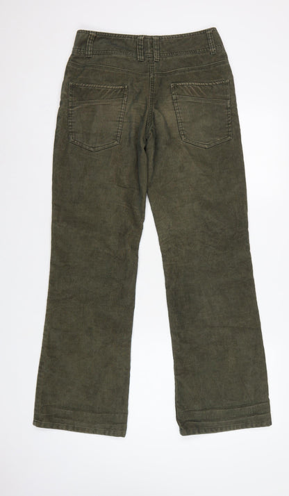Mountain Beach Ocean Land Women's Green UK 10 Corduroy Bootcut Trousers