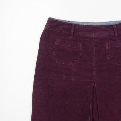 Fat Face Women Purple Size 10 Corduroy Pencil Knee Skirt Pockets
