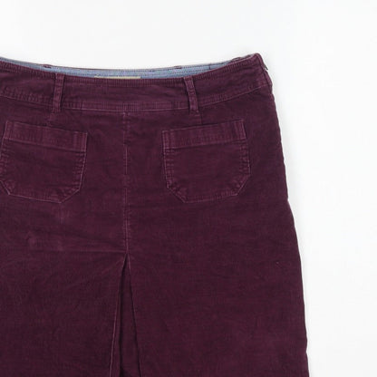 Fat Face Women Purple Size 10 Corduroy Pencil Knee Skirt Pockets