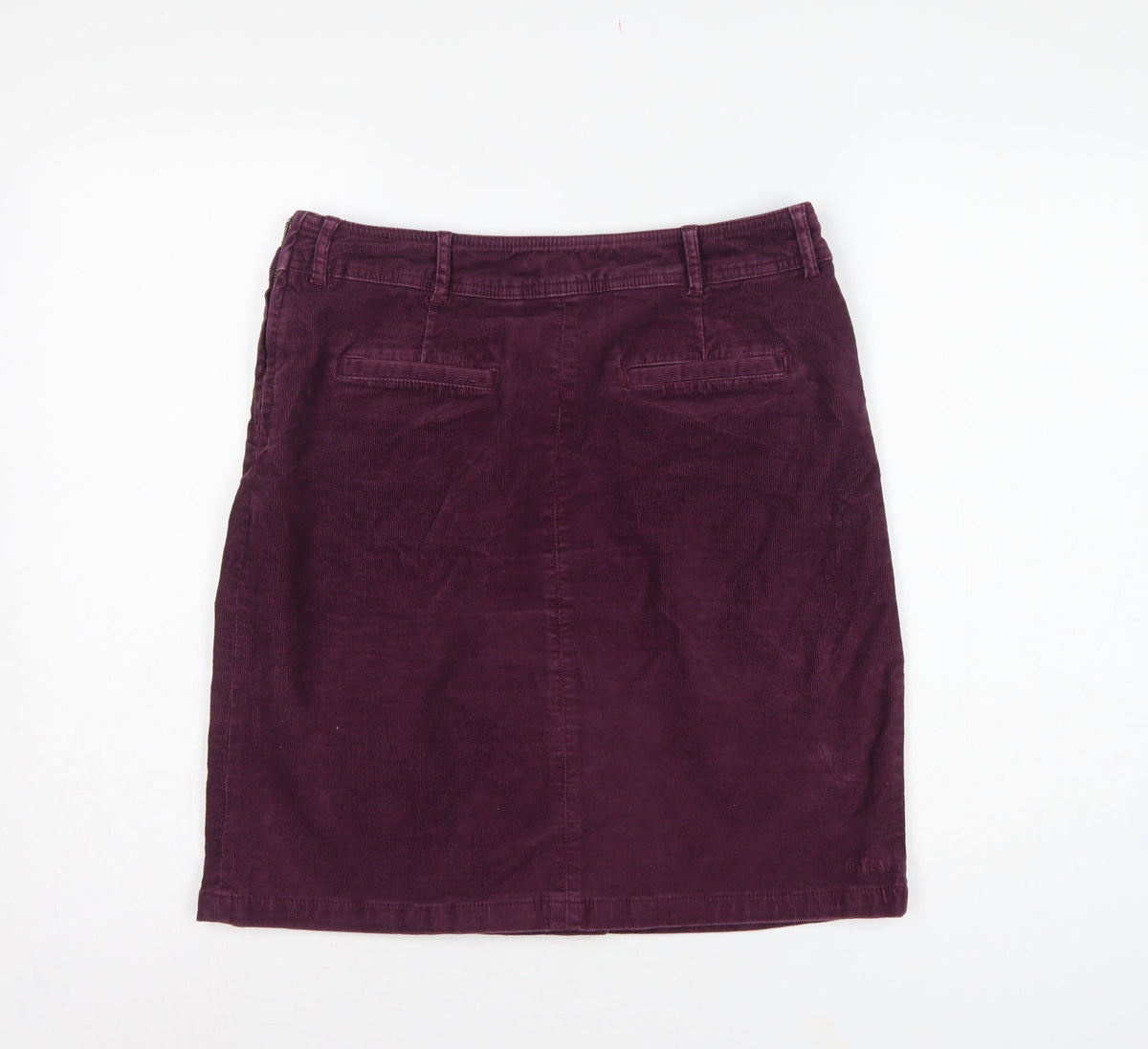 Fat Face Women Purple Size 10 Corduroy Pencil Knee Skirt Pockets