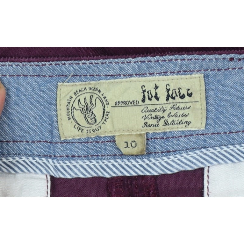 Fat Face Women Purple Size 10 Corduroy Pencil Knee Skirt Pockets