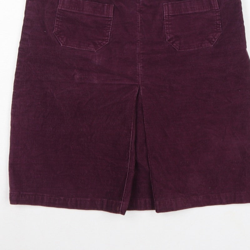 Fat Face Women Purple Size 10 Corduroy Pencil Knee Skirt Pockets