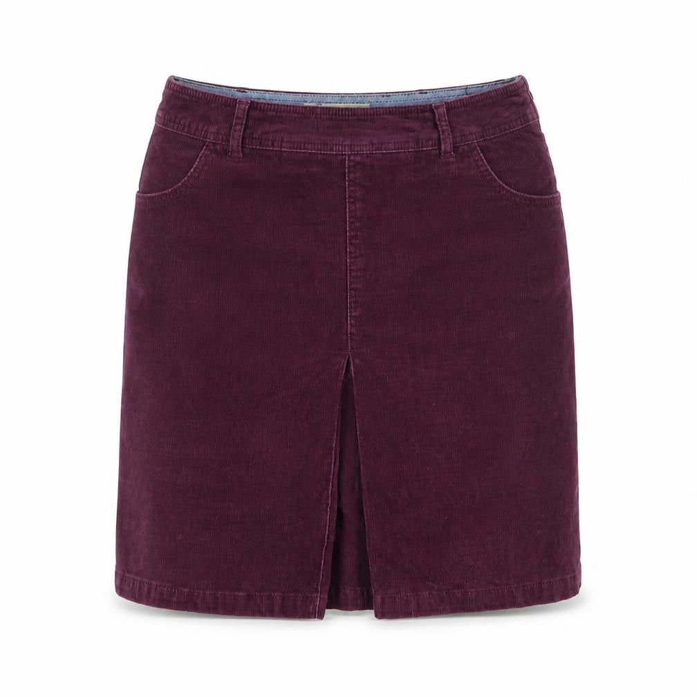 Fat Face Women Purple Size 10 Corduroy Pencil Knee Skirt Pockets