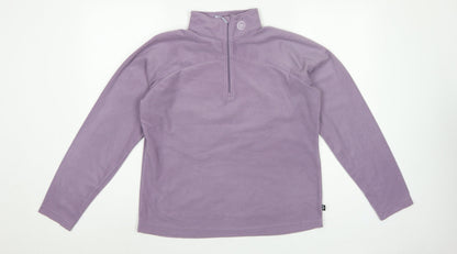 Columbia Women's Purple L 1/4 Zip Fleece Pullover Sweatshirt