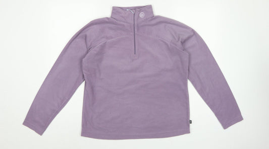 Columbia Women's Purple L 1/4 Zip Fleece Pullover Sweatshirt