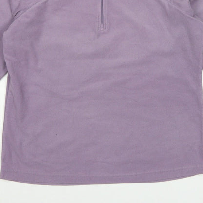 Columbia Women's Purple L 1/4 Zip Fleece Pullover Sweatshirt