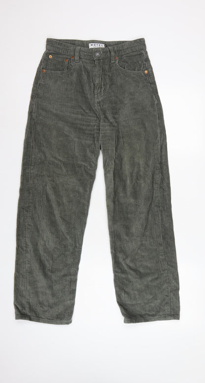 Motel Women’s Green XS High Rise Straight Corduroy Trousers